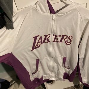 lakers zip up hoodie